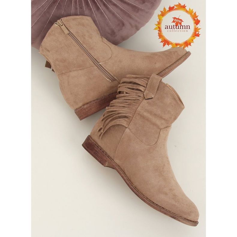 Botas estilo Boho, bege 688-A99 Khaki cáqui 1