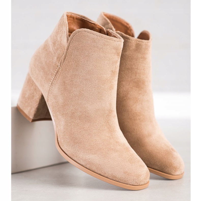 Bella Paris Botas elegantes de salto alto bege 2