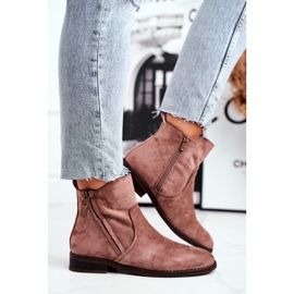 Botas de cowboy femininas com salto plano Khaki Plemmi bege 2