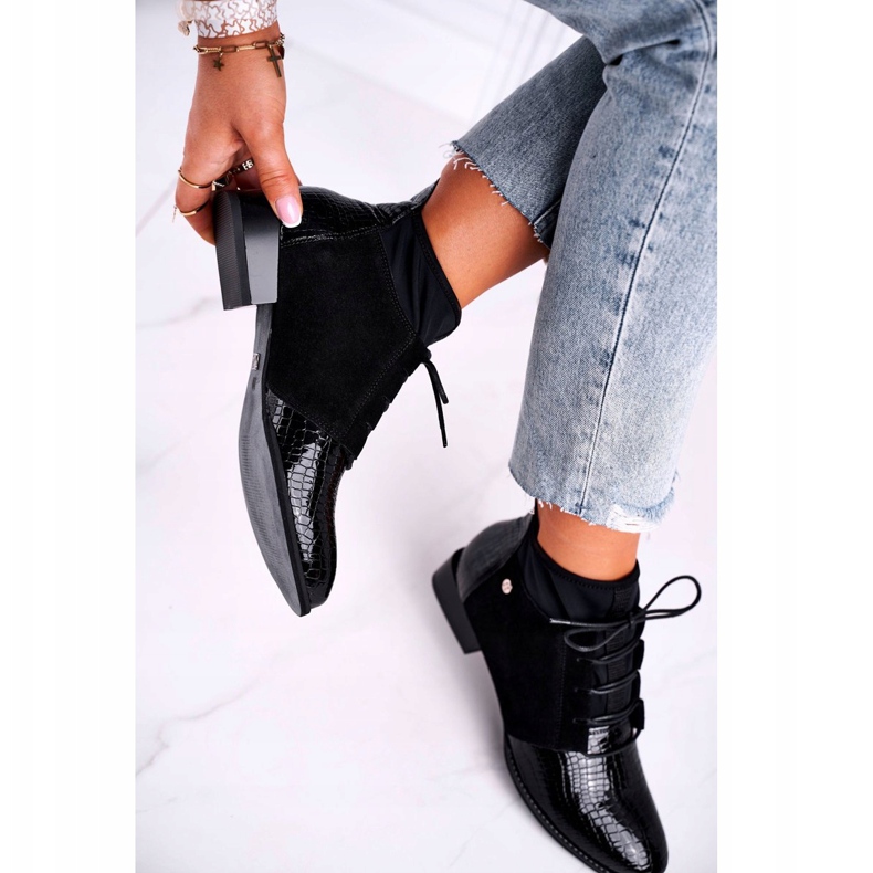 Botas femininas de couro maciejka preto 04744-20 2