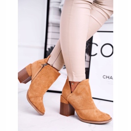 MSMG Botas femininas no salto Camel Cut Meliori castanho 2