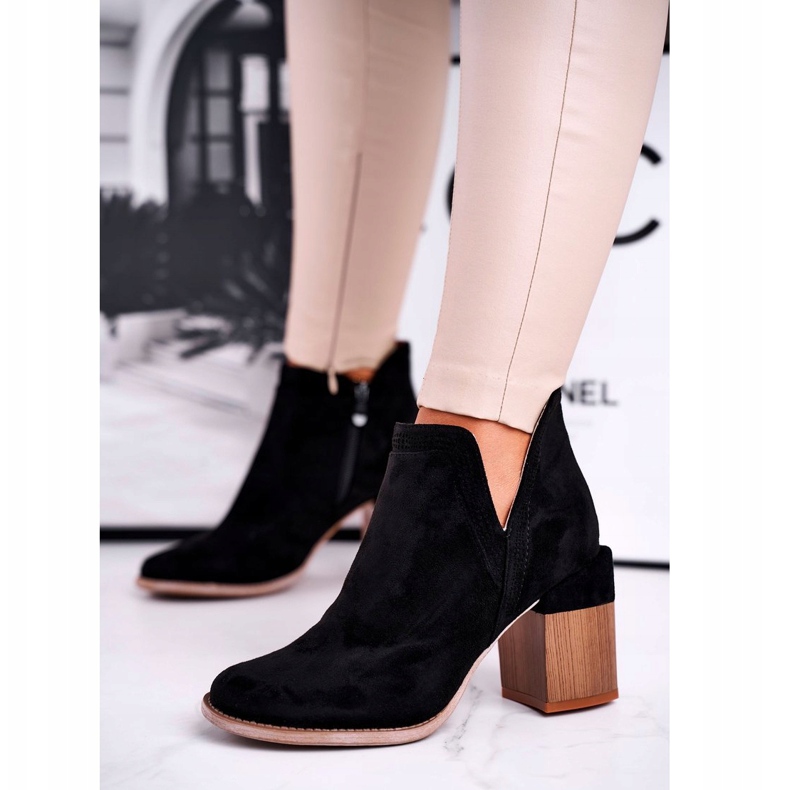 MSMG Botas femininas com corte de salto preto Meliori Dream 1