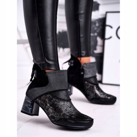 Botas quentes de couro feminino Maciejka azul marinho 03790-20 1