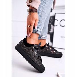 Tênis feminino elegante couro Laura Messi preto 2045 1