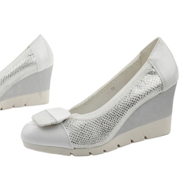 Sapatos de prata no calcanhar em cunha Downreaver 1