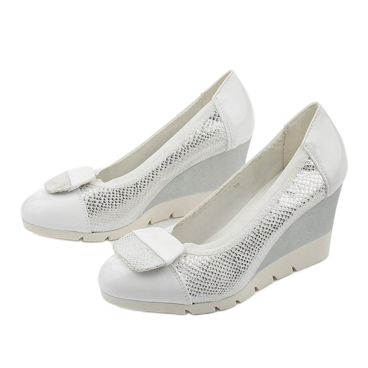 Sapatos de prata no calcanhar em cunha Downreaver 2