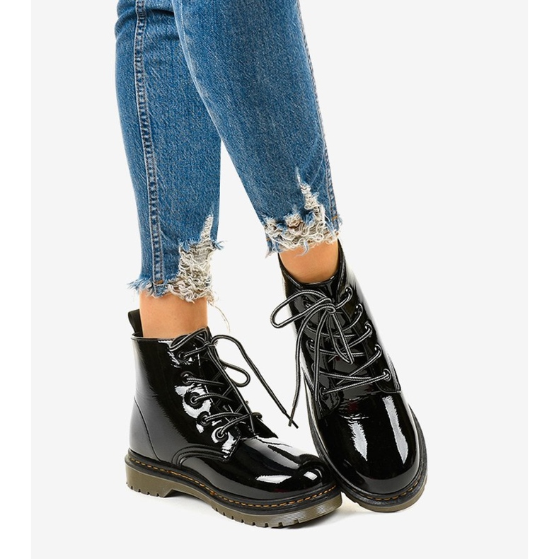 Botas de couro preto TL143-1 1