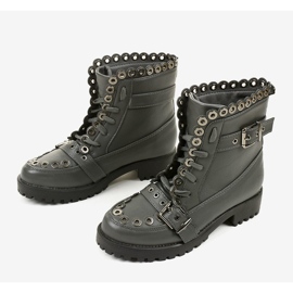 Botas isoladas cinza com fivela 1370-5 2