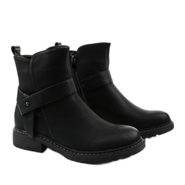 Botas rasas femininas pretas com zíper Graybane preto 2