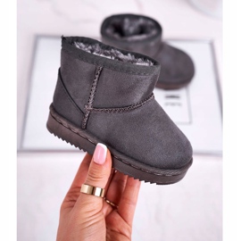 Botas de neve juvenis quentes para crianças Gooby cinza 1
