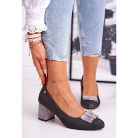 Bombas femininas Maciejka camurça grafite 3356A-43 / 00-1 multicolorido 1