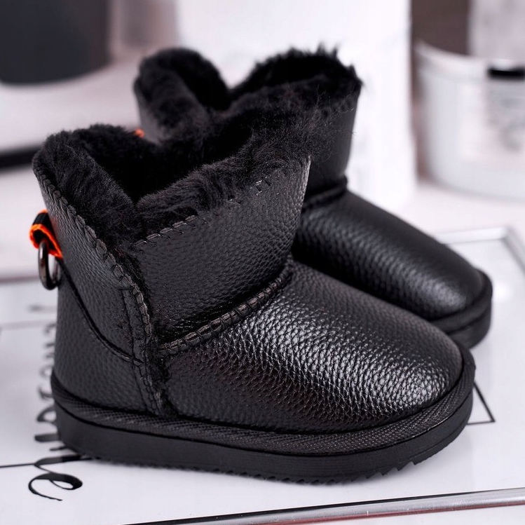 Apawwa Botas de neve quente infantil junho preto 1