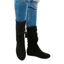 Botas de camurça para mulheres botas Russell preto 1