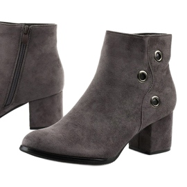 Botas cinza no poste de eco-camurça A8163-3 / A 1 Botas cinza no poste de eco-camurça A8163-3 / A 1