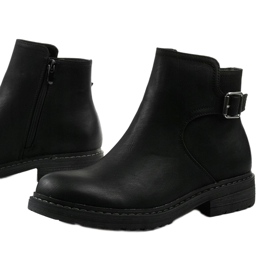 Botas pretas planas isoladas Woodbreath preto 1