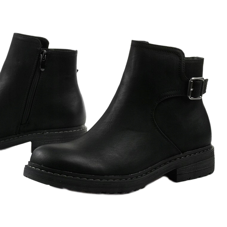 Botas pretas planas isoladas Woodbreath preto 1