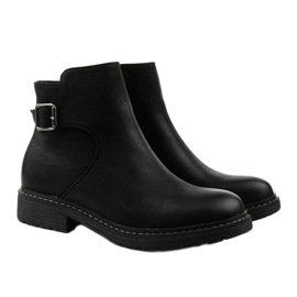Botas pretas planas isoladas Woodbreath preto 2