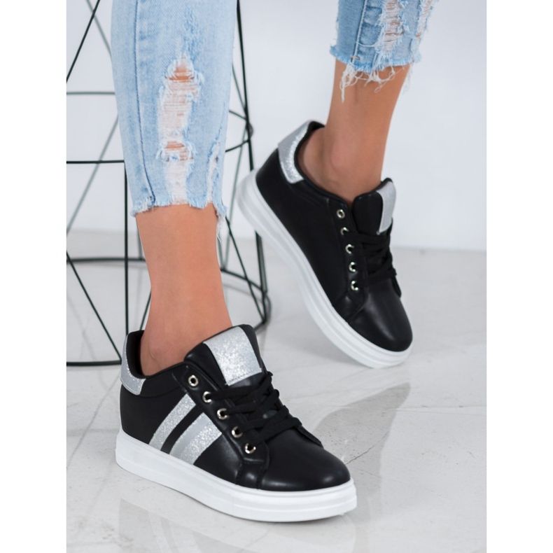 SHELOVET Calçados esportivos em cunha preto 2