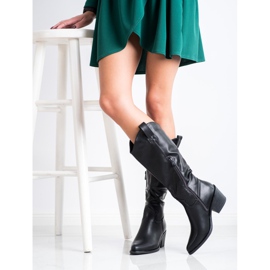 SHELOVET Botas de cowboy pretas preto 1