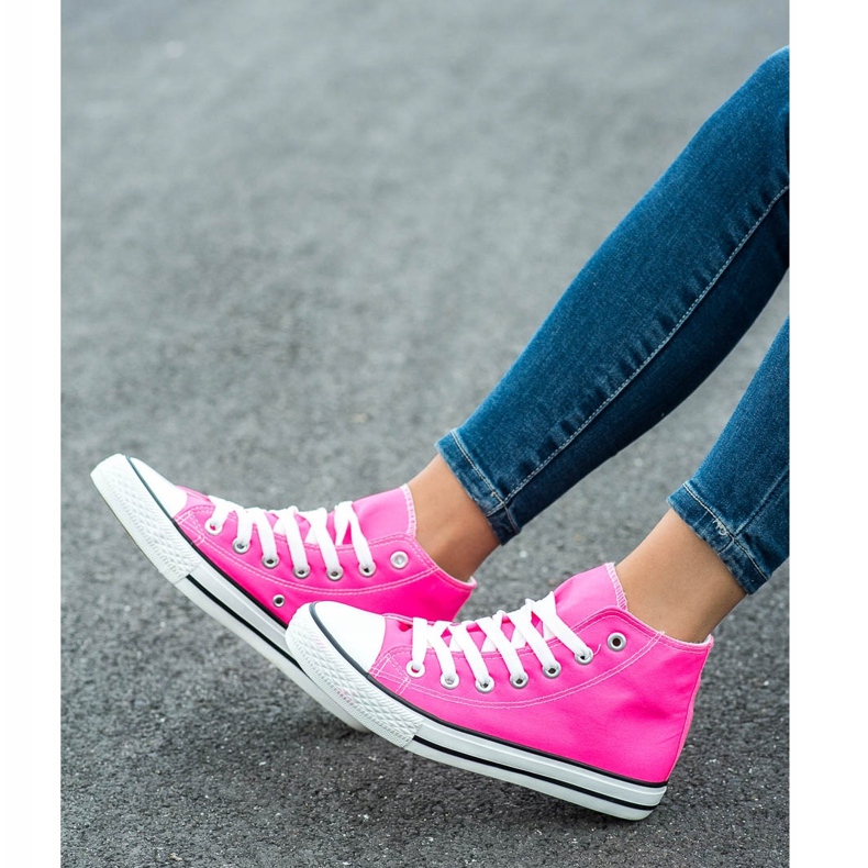 SHELOVET Tênis de cano alto rosa 1