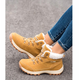 Ax Boxing Sapatos de trekking com pele de carneiro amarelo 1