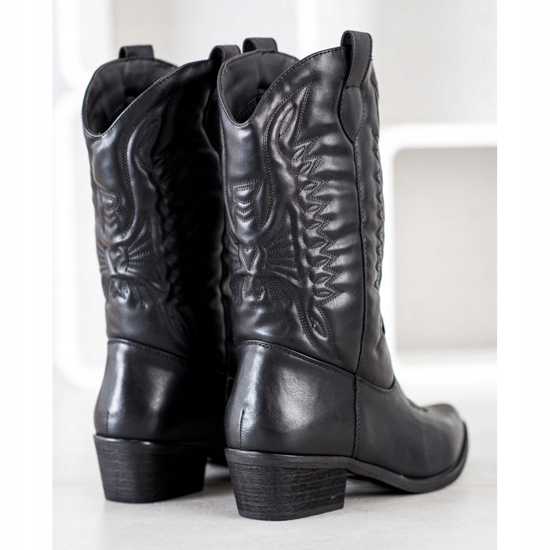 SDS Botas de cowboy pretas preto 1