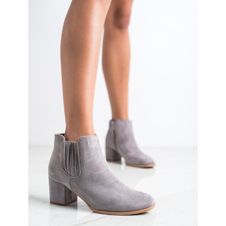 Bella Paris Botas Curtas de Camurça bege 1