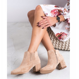 Bella Paris Botas Curtas de Camurça bege 1