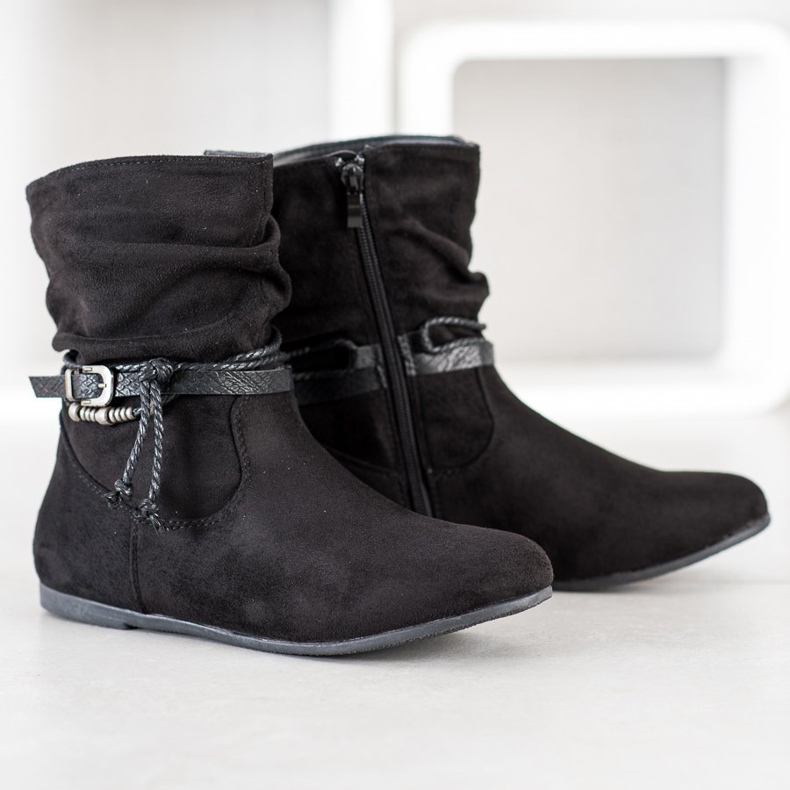 SHELOVET Botas de camurça elegantes preto 1