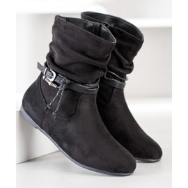 SHELOVET Botas de camurça elegantes preto 2