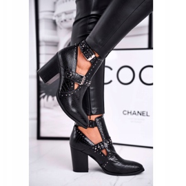 FRSS Botas femininas com recorte de croco preto Ária 2 FRSS Botas femininas com recorte de croco preto Ária 2