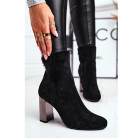 Botas femininas de salto alto trens pretas preto 1