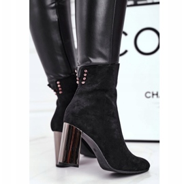 Botas femininas de salto alto trens pretas preto 2
