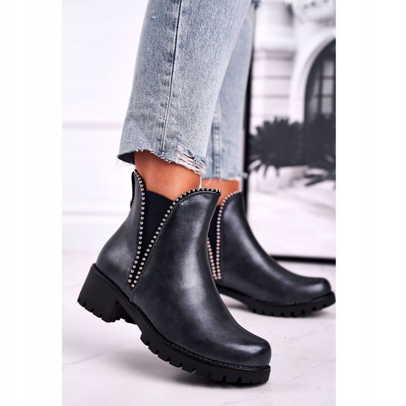 Botas femininas quente azul marinho estrelado azul-marinho 1