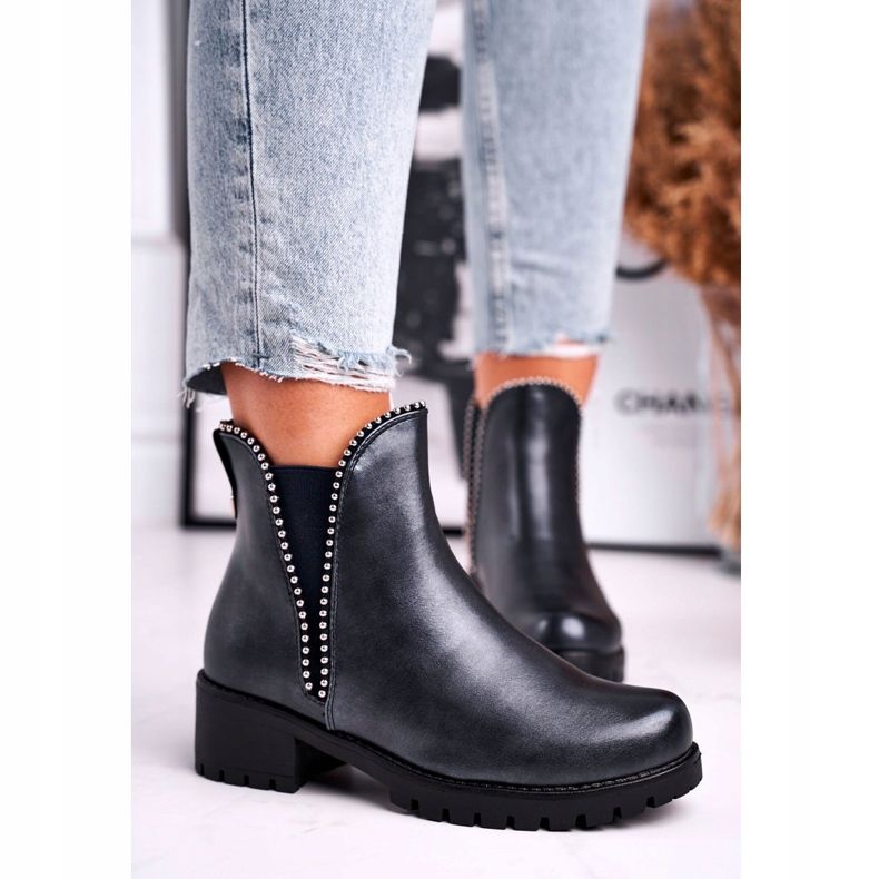 Botas femininas quente azul marinho estrelado azul-marinho 2