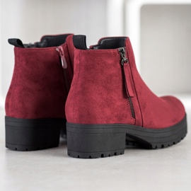 Clowse Botas cor de vinho na plataforma vermelho 1