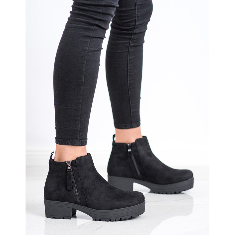 Clowse Botas pretas na plataforma preto 1