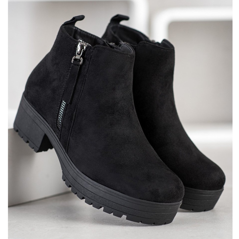 Clowse Botas pretas na plataforma preto 2