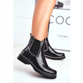 Botas femininas Chelsea botas Warm Black Elvina preto 2