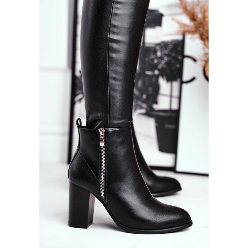 Botas de salto feminino pretas Gloris preto 1