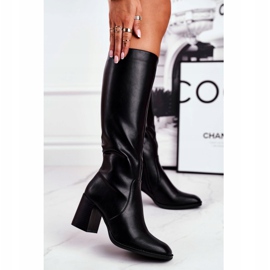 Botas femininas de salto quente preto Veronique 1