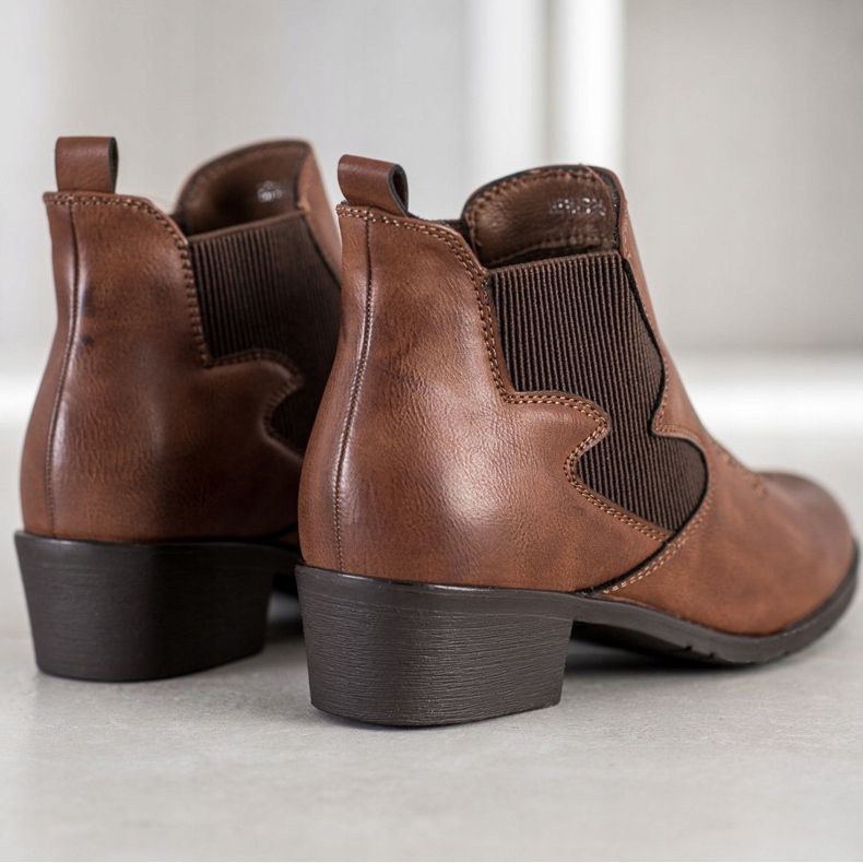 Weide Botas de couro ecológico castanho 2