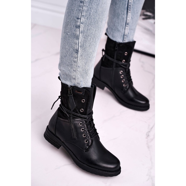 Botas de trabalho femininas pretas preto 1