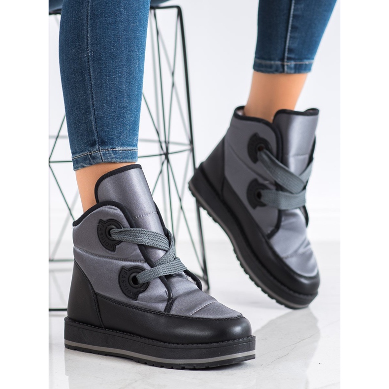 SHELOVET Botas de neve elegantes cinza 1