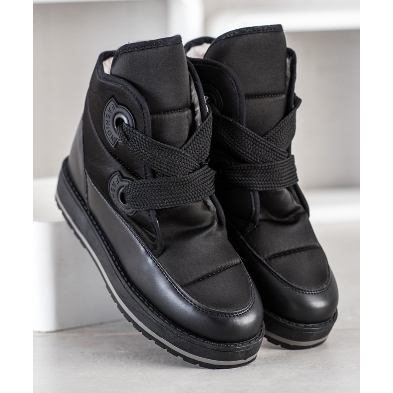 SHELOVET Botas de neve elegantes preto 2