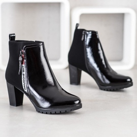 Gogo Botas de couro envernizado preto 1