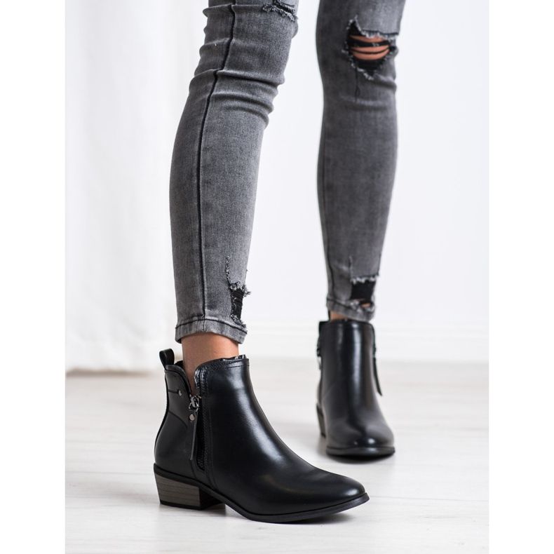 J. Star Botas Com Zíper Decorativo preto 1