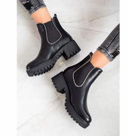 SHELOVET Botas Chelsea com zircônia cúbica preto 1