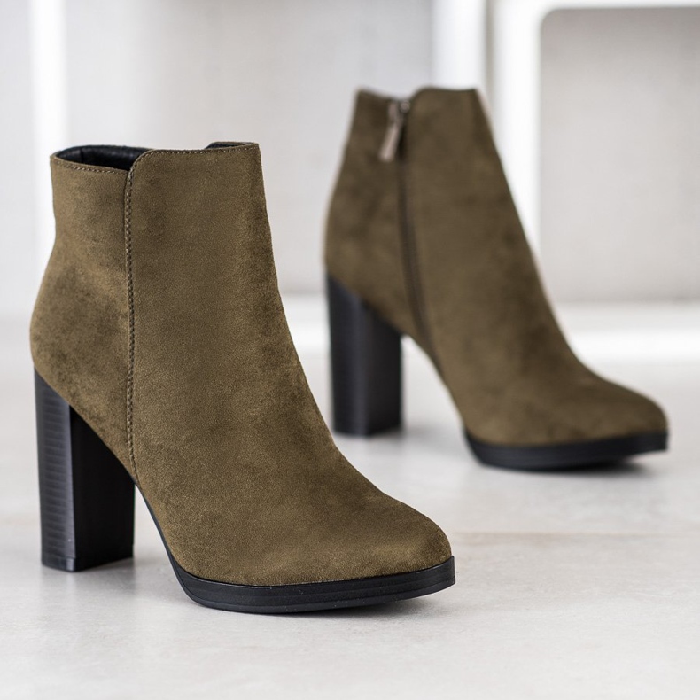 Super Me Botas elegantes de salto alto verde 1