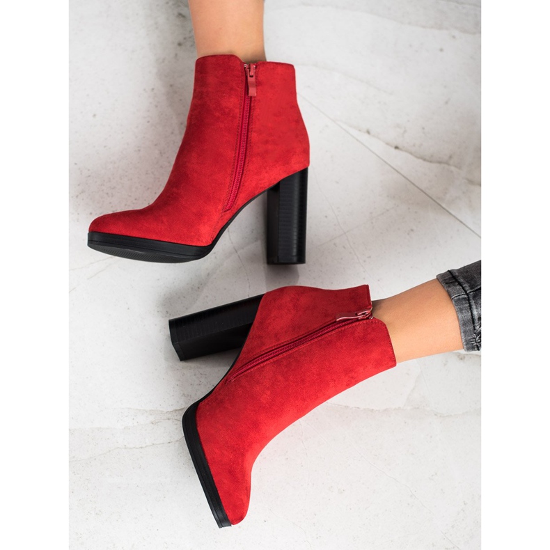 Super Me Botas elegantes de salto alto vermelho 2